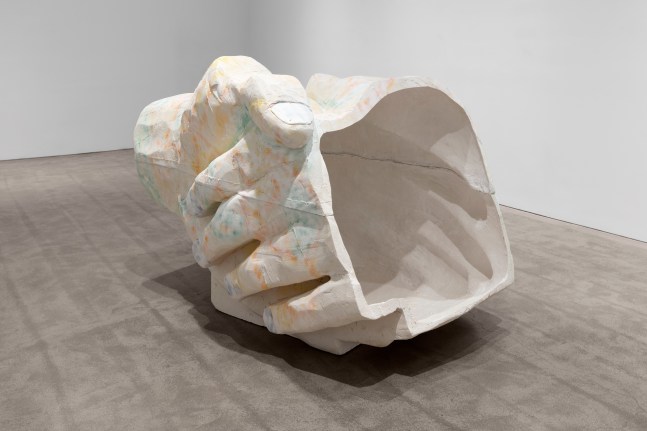 Indoor view of Justin Matherly sculpture, Room to live 2020 GFRG, epoxy clay, synthetic based spray paint 119.5 x 119.5 x 203 cm / 47 x 47 x 80 in