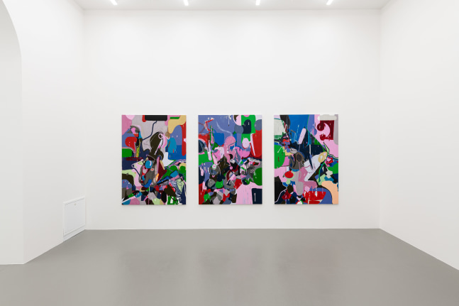 installation view of paintings and drawings by Michael Williams