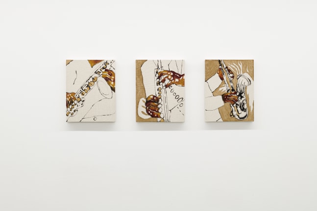 Boom, Bop, Bam

2024 - 2025

Acrylic and coffee on cotton canvas; 3 parts

3 parts, each 35.5 x 28 cm / 14 x 11 in

&amp;copy; Chase Hall