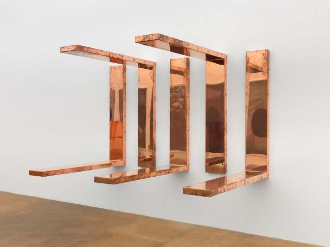 Installation view of a wall work by Walead Beshty