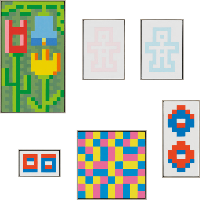 Image of six small paintings by Jean-Frédéric Schnyder