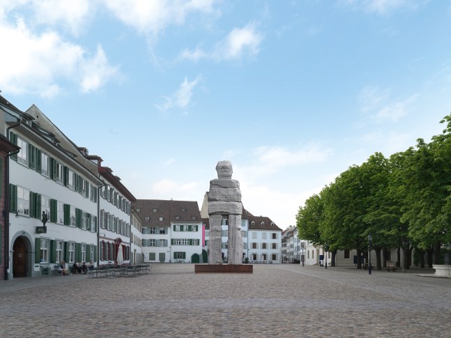 Installation view of sculpture by Ugo Rondinone