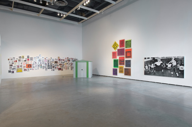 Installation view of works by Steven Shearer