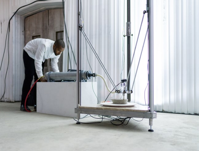 Installation view of sculptures by Matthew Angelo Harrison