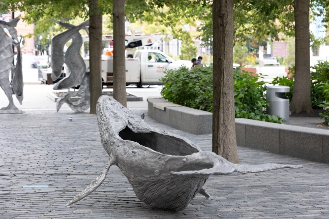 Installation view, Jean-Marie Appriou, Whale Song, Central Wharf, Boston, 2024