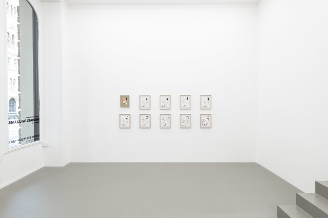 installation view of paintings and drawings by Michael Williams