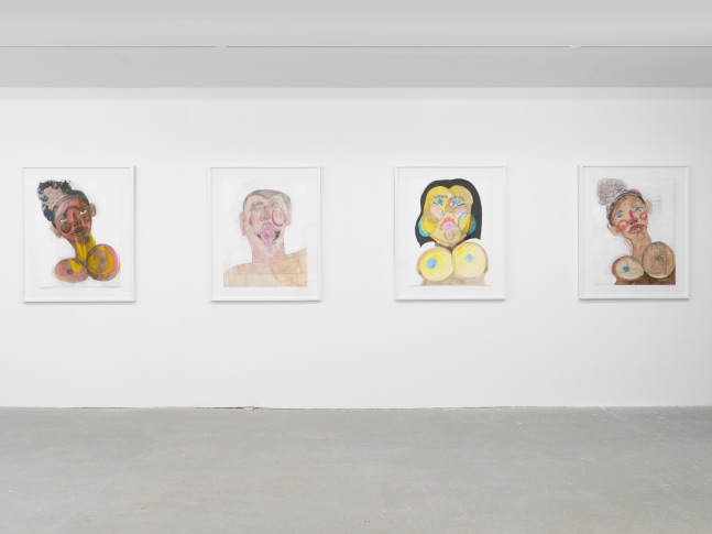 Installation view of Tschabalala Self painting and sculpture exhibition