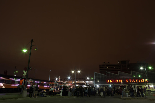 Installation view of living art installation by Doug Aitken