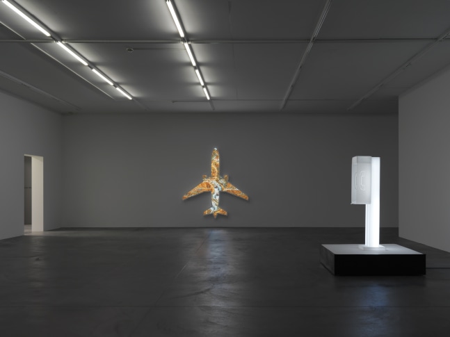 Installation view of Doug Aitken sculpture exhibition