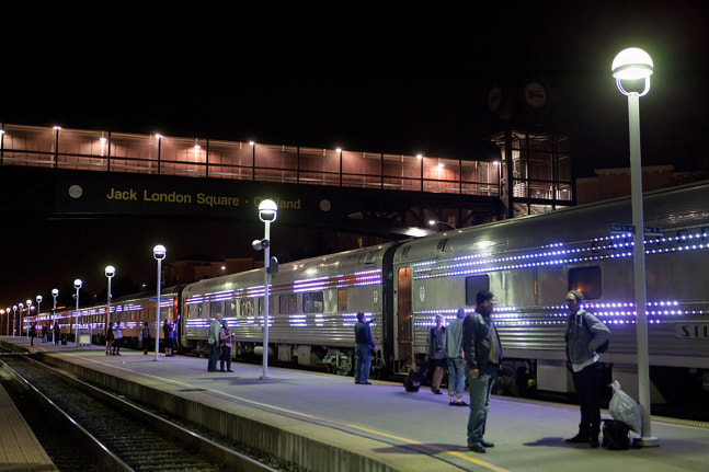 Installation view of living art installation by Doug Aitken