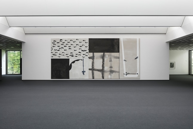 Installation view of paintings ans drawings by Tobias Pils