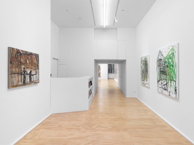 installation view of paintings by David Deutsch