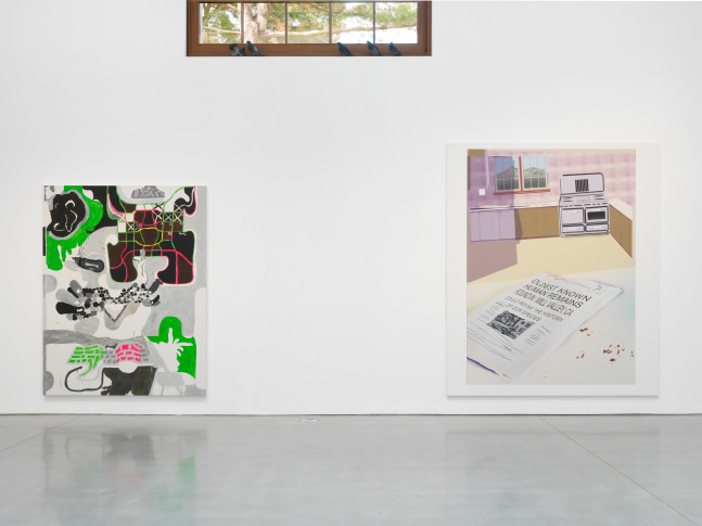 Installation view of paintings by Michael Williams