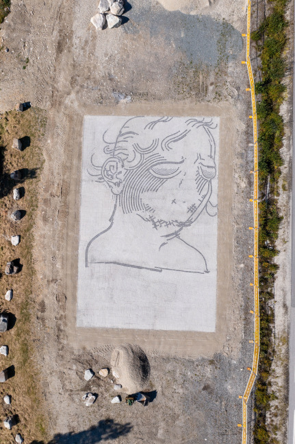 Installation view of outdoor work by Matias Faldbakken