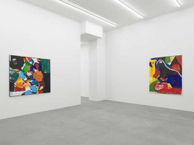 Installation view of Joe Bradley painting and drawing exhibition