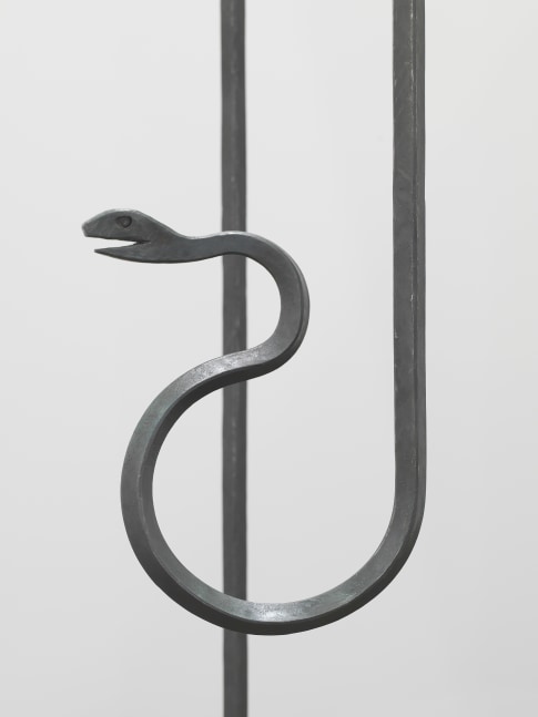 Installation view of sculpture by Valentin Carron