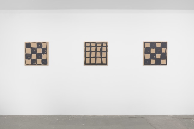 Installation view of paintings by Amy Feldman