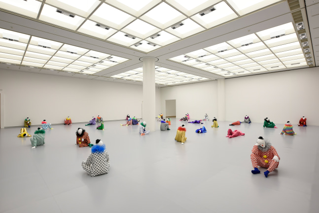 Installation view of sculptures by Ugo Rondinone