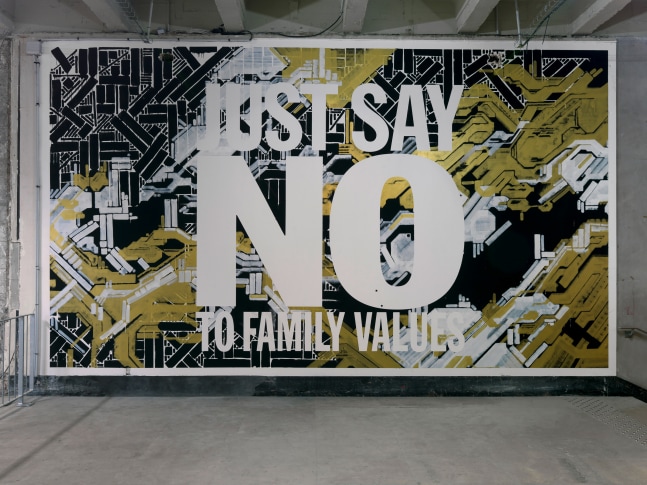 Installation view of wall work by John Giorno