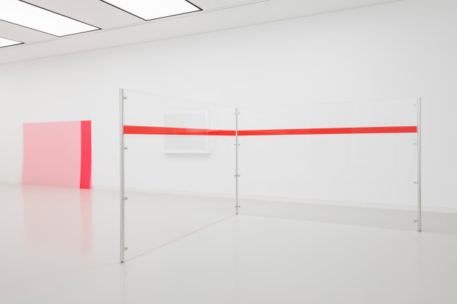 Installation view of wall works by Gerwald Rockenschaub