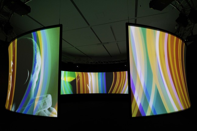 Installation view of works by Doug Aitken