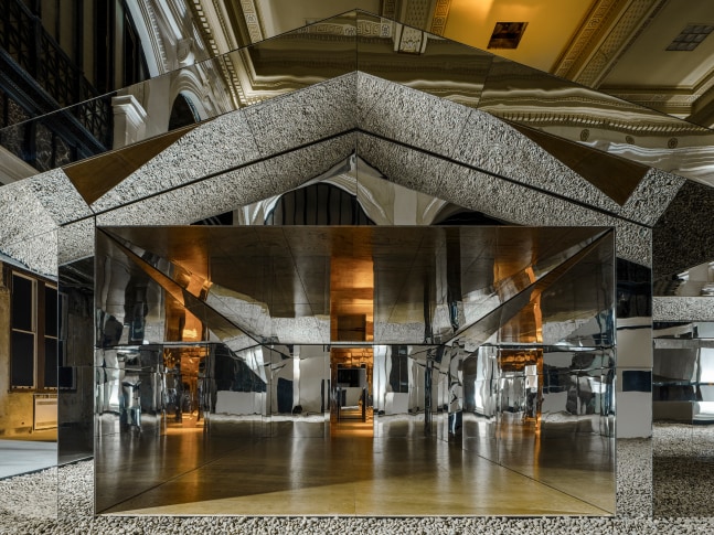 Installation view of living art installation by Doug Aitken