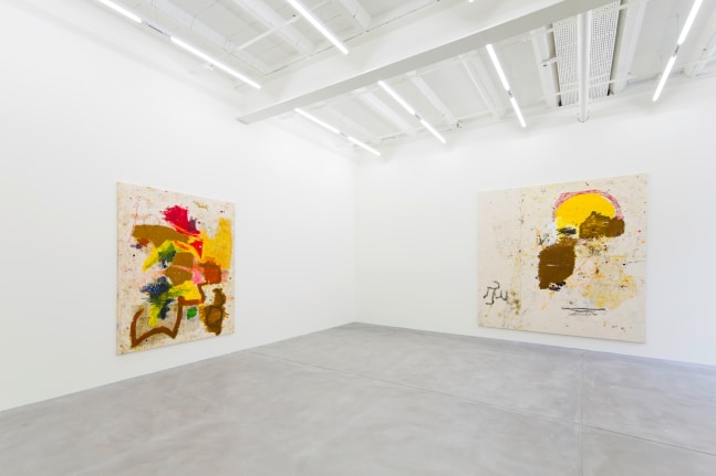 Installation view of Joe Bradley painting exhibition