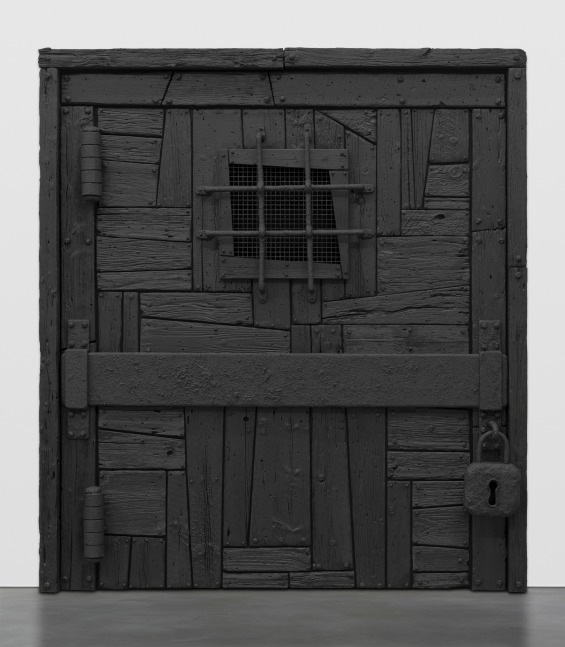 Door sculpture by Ugo Rondinone zero zany zone 2019 Wood, fittings, varnish 293.5 x 266.5 x 24 cm / 115 1/2 x 105 x 9 1/2 in