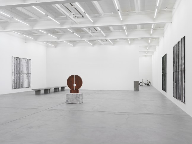 Installation view of Valentin Carron sculpture exhibition