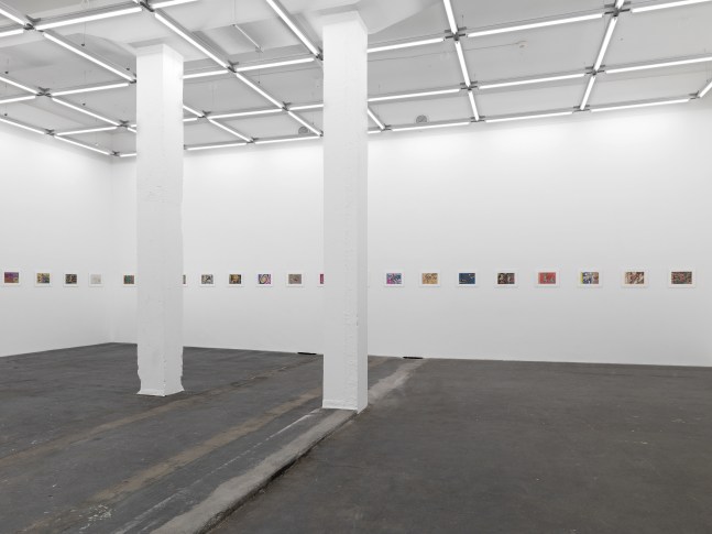 Installation view of Jean-Frédéric Schnyder paintings and sculpture exhibition