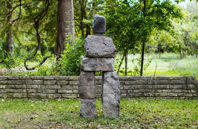 Installation view of sculpture by Ugo Rondinone