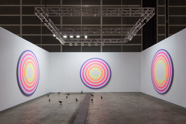 Installation view of sculptures by Ugo Rondinone