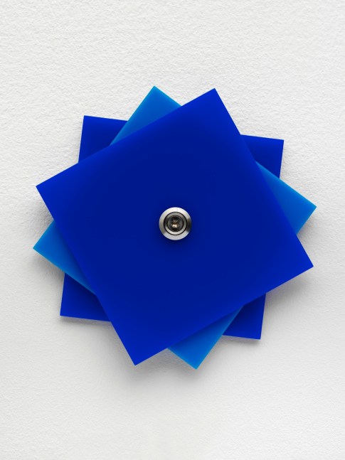 GERWALD&amp;nbsp;ROCKENSCHAUB&amp;nbsp;
Untitled
2015
Plexiglass (GS Blue 5H01, Blue 5H51), bolt, washer, 3 parts, 14 x 14 x 1.3 cm
14 x 14 x 1.5 cm / 5 1/2 x 5 1/2 x 1/2 inches