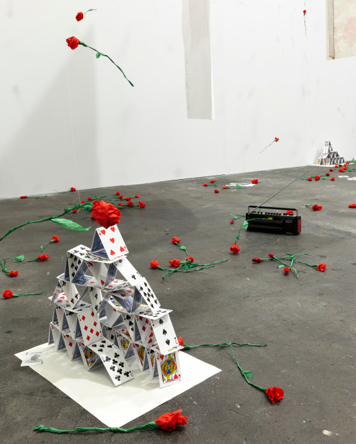 Installation view, Karen Kilimnik,&amp;nbsp;The Joker Episode of The Avengers, Art Basel Unlimited, Basel, 2024