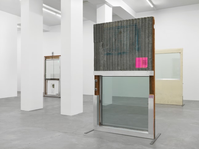 Installation view of Oscar Tuazon sculptures exhibitions