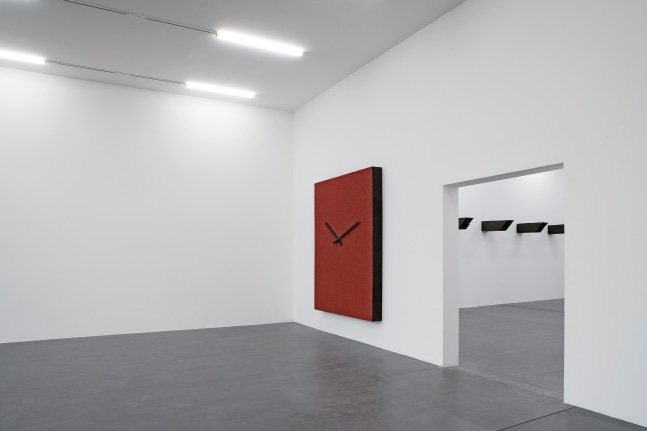 Installation view of sculptures by Valentin Carron