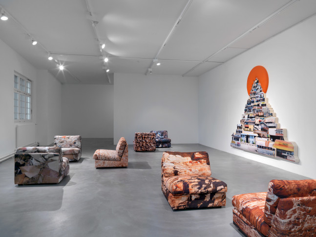 Installation view of Doug Aitken sculpture exhibition