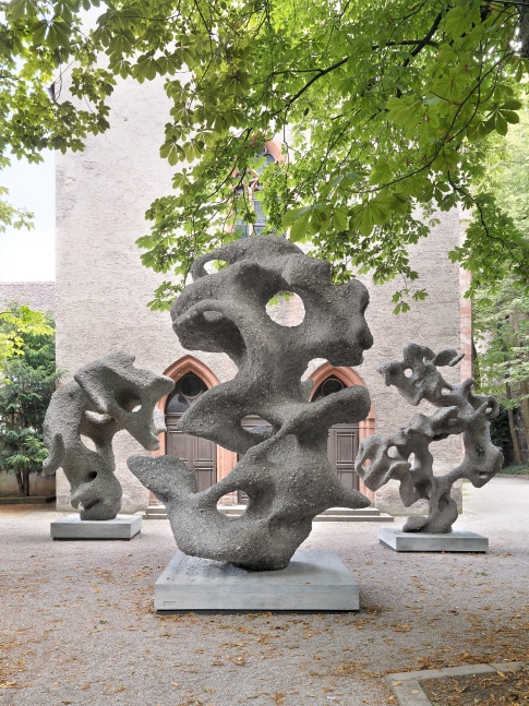 Installation view of sculptures by Ugo Rondinone