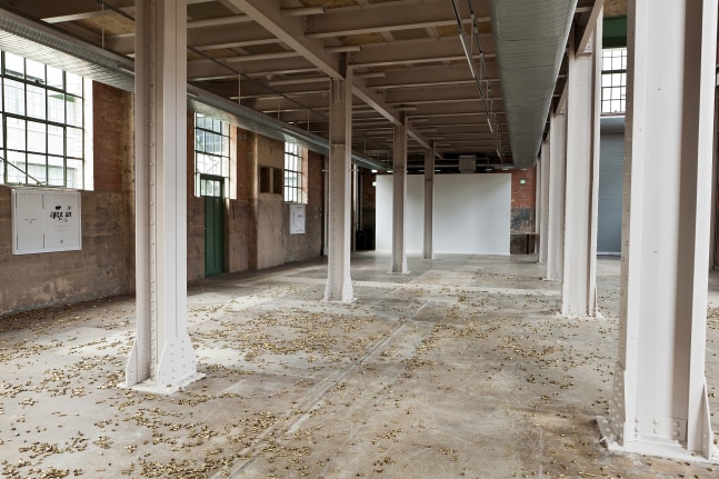 Installation view of sculptures by Matias Faldbakken