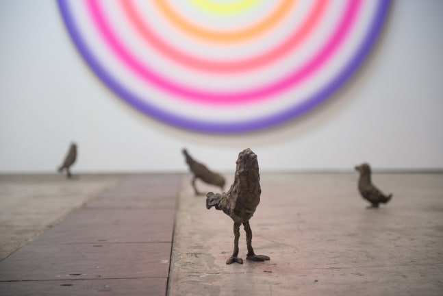 Installation view of sculptures by Ugo Rondinone