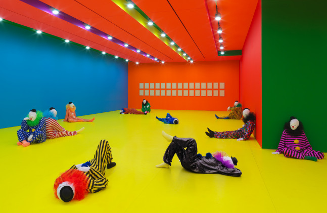 Installation view of sculptures by Ugo Rondinone