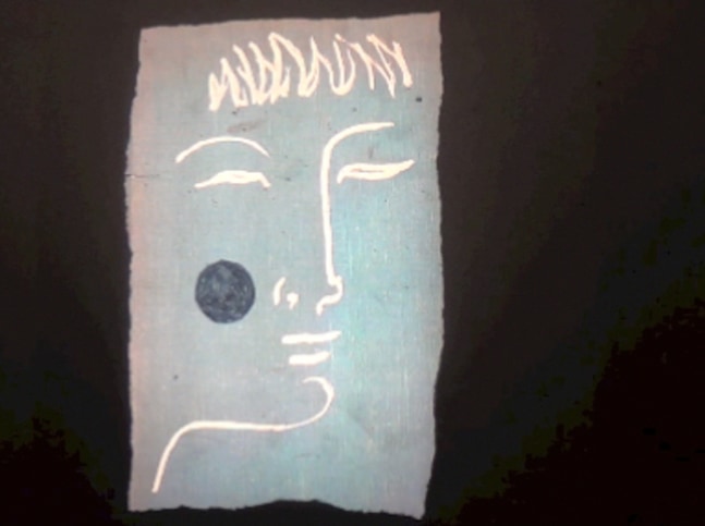 Video still of work by Valentin Carron