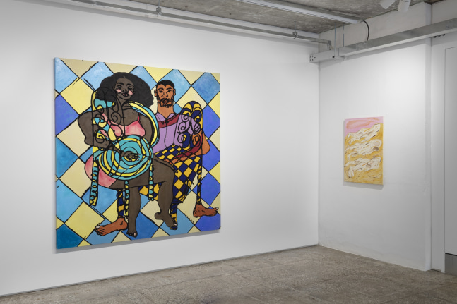 Installation view, Jean-Marie Appriou, Martin Boyce, Austin Eddy, Amy Feldman, Louisa Gagliardi, Matthew Angelo Harrison, Shara Hughes, Wyatt Kahn, Sofia Mitsola, Chemu Ng&amp;rsquo;Ok, Tobias Pils, Tschabalala Self, Sue Williams, Galerie Eva Presenhuber, Taxa, Seoul, 2023
&amp;copy; the artists
Courtesy the artists and Galerie Eva Presenhuber, Zurich / Vienna
Photo: Sebastiano Pellion di Persano