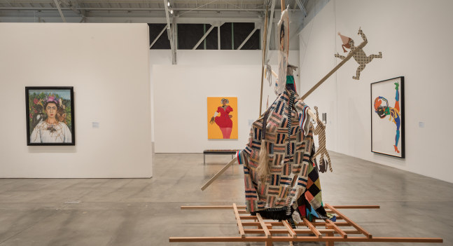 Installation view of painting by Tschabalala Self