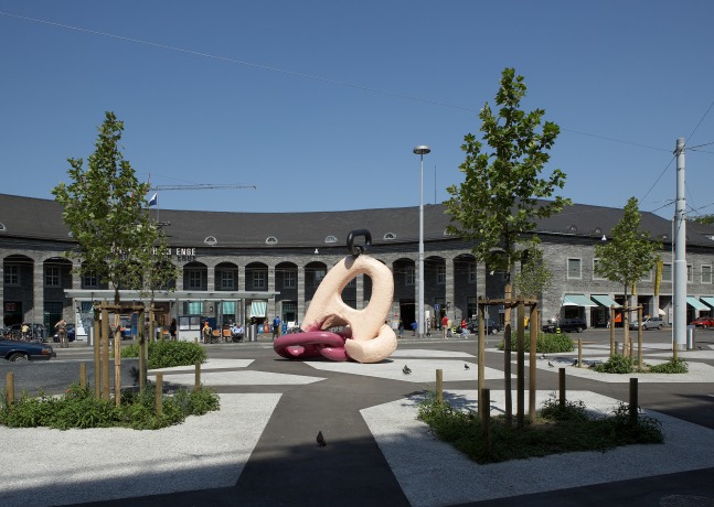 Installation view of sculpture by Mark Handforth