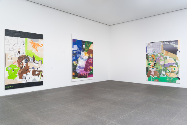 Installation view of paintings by Michael Williams