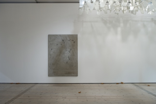 Installation view of sculptures by Martin Boyce