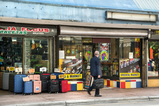 Installation view of works by Tschabalala Self