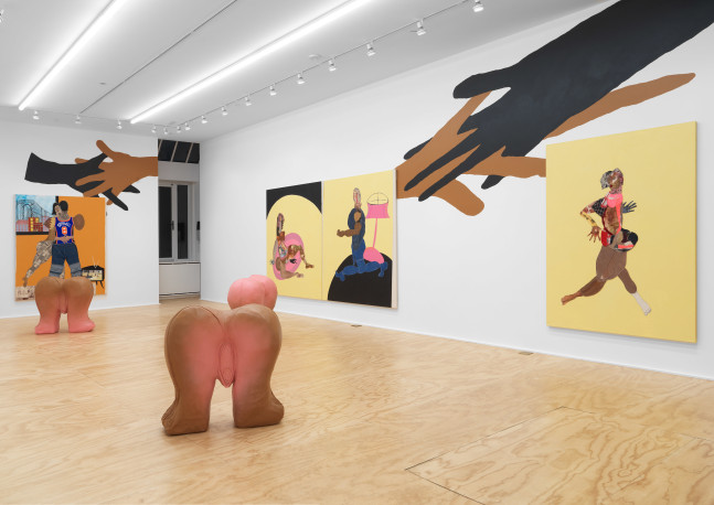 Installation view of Tschabalala Self painting and sculpture exhibition