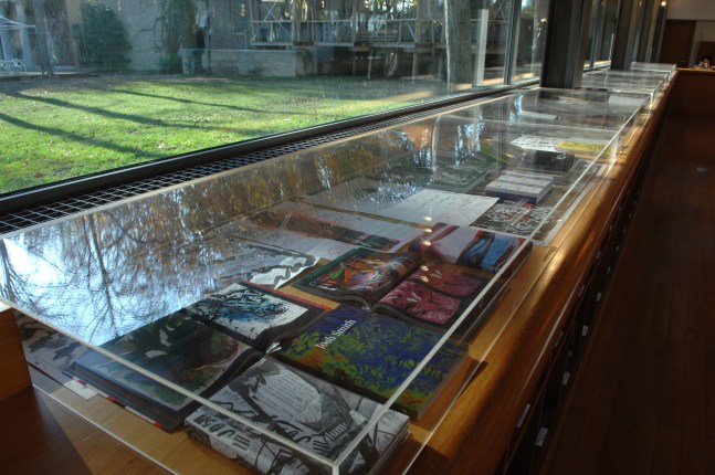 Installation view of paintings by Josh Smith